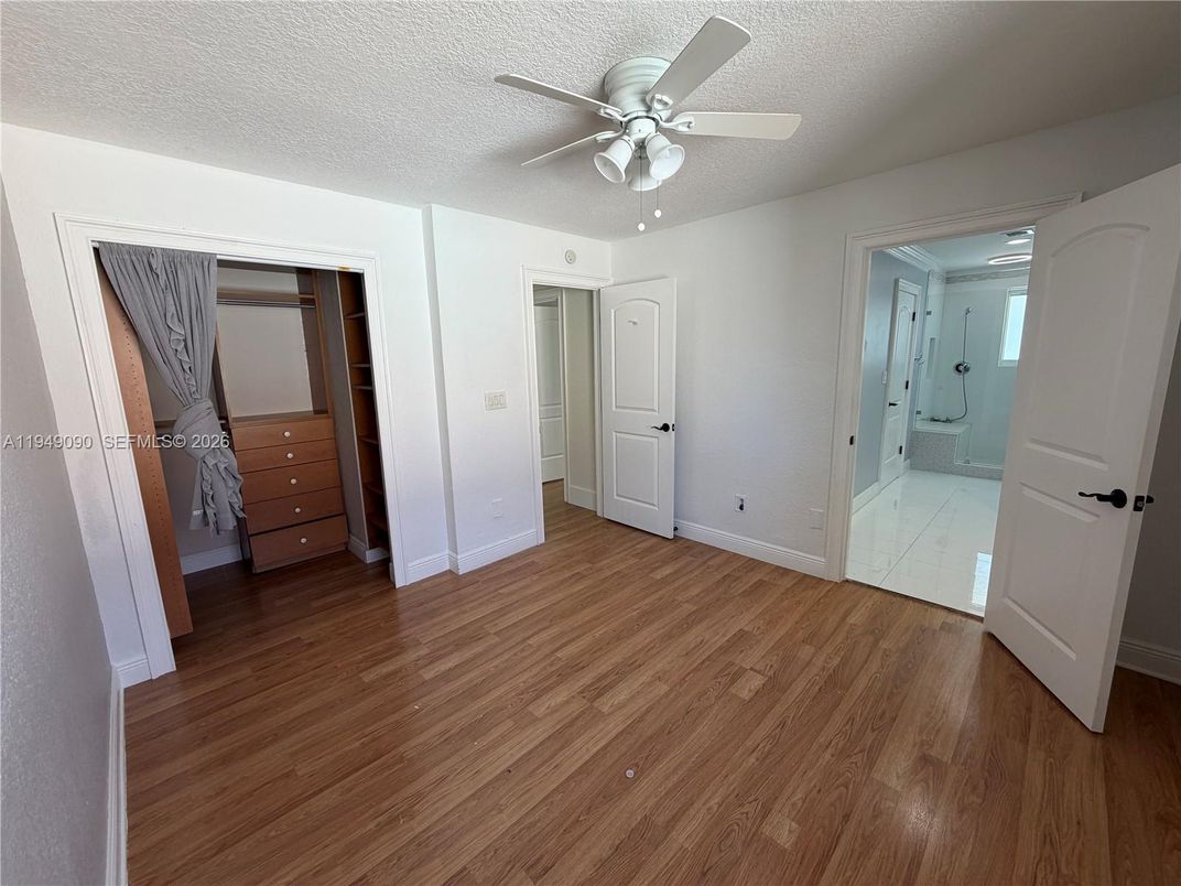 Bathroom, Empty room, Glass Shower, Interior, Wood Texture Flooring