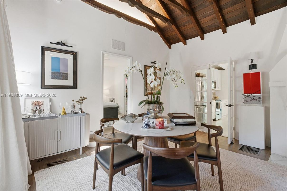 Dining room, Interior, Wooden Beams, Wooden Ceilings, Wood Texture Flooring