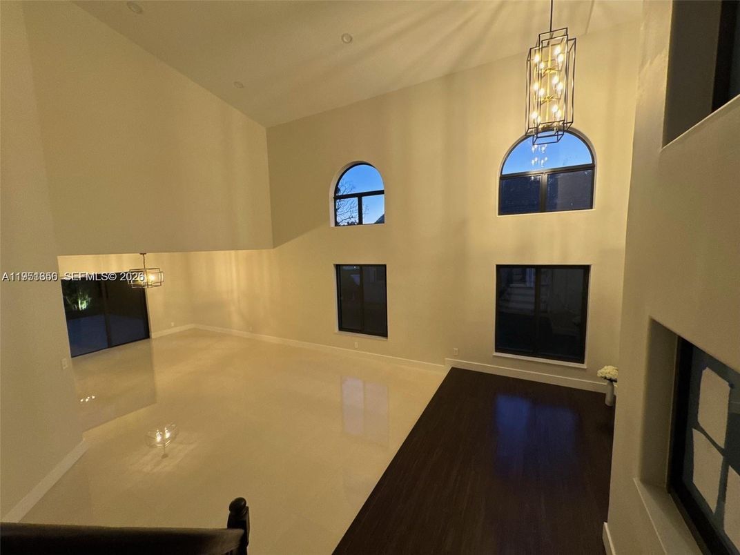 Empty room, Fireplace, Interior, Pendant Lights