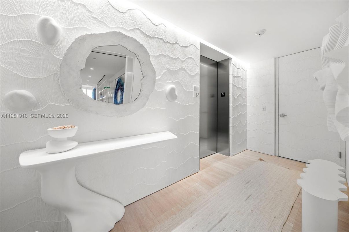 Elevator, Interior, Recessed Lighting, Wood Texture Flooring