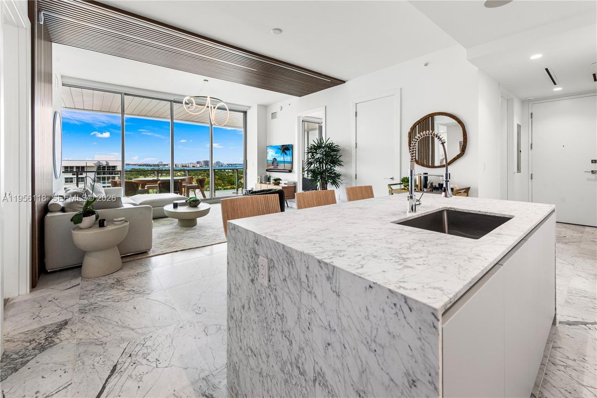 Dining room, Interior, Living room, Marble, Recessed Lighting, Water