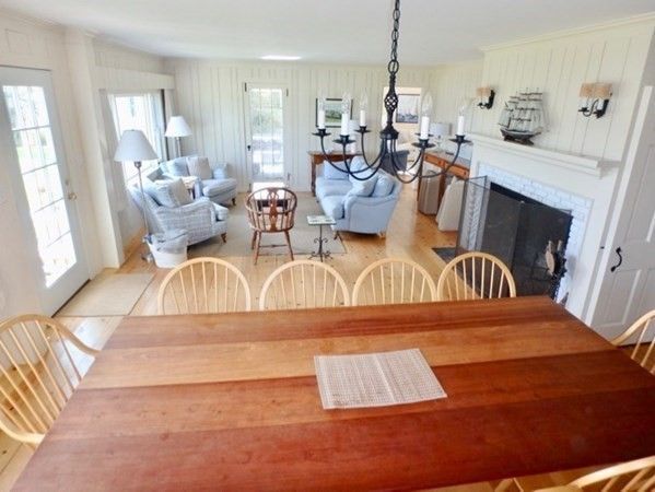 Chandelier, Dining room, Fireplace, Interior, Living room
