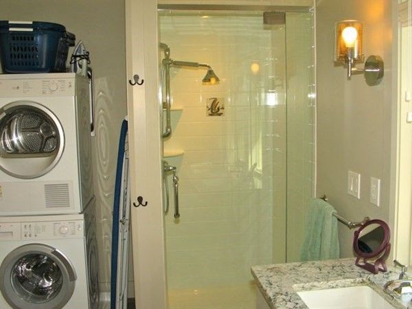 Bathroom, Glass Shower, Interior, Washer