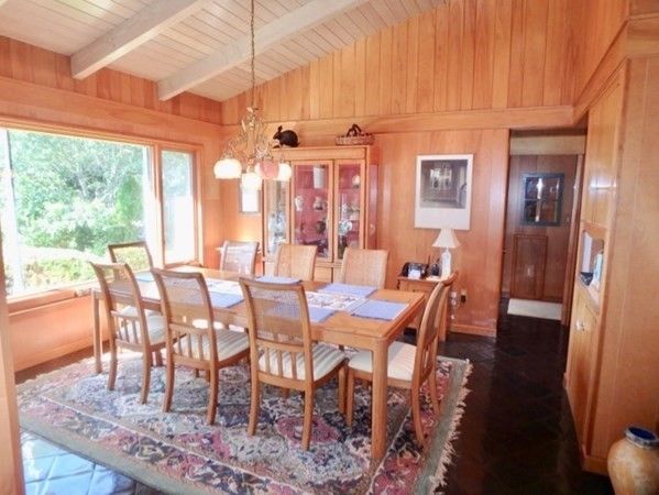 Chandelier, Dining room, Interior, Wooden Ceilings, Wood Texture Flooring, Wooden Walls