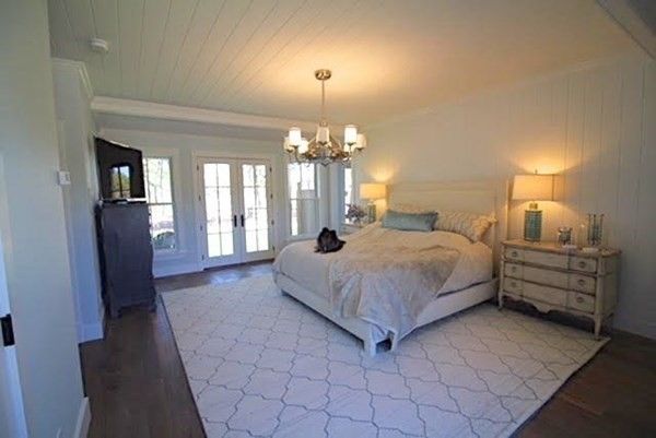 Bedroom, Chandelier, Interior, Wood Texture Flooring