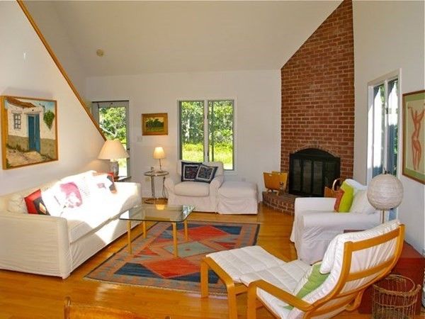 Fireplace, Interior, Living room, Stone Walls, Wood Texture Flooring