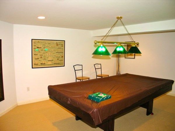 Billiard Table, Game Room, Interior, Pendant Lights, Recessed Lighting