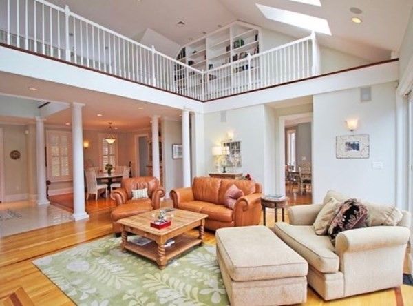 Dining room, Interior, Living room, Recessed Lighting, Wood Texture Flooring
