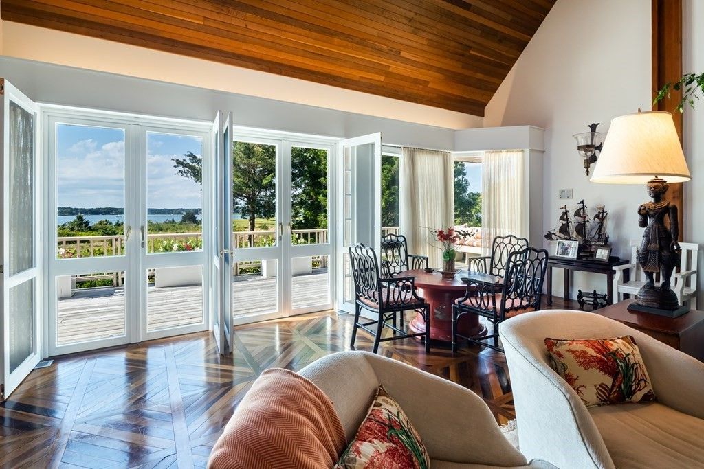 Dining room, Interior, Living room, Water, Wooden Ceilings, Wood Texture Flooring
