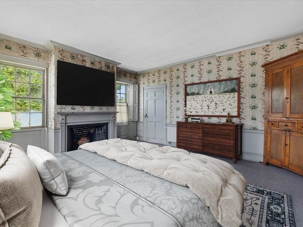 Bedroom, Fireplace, Interior