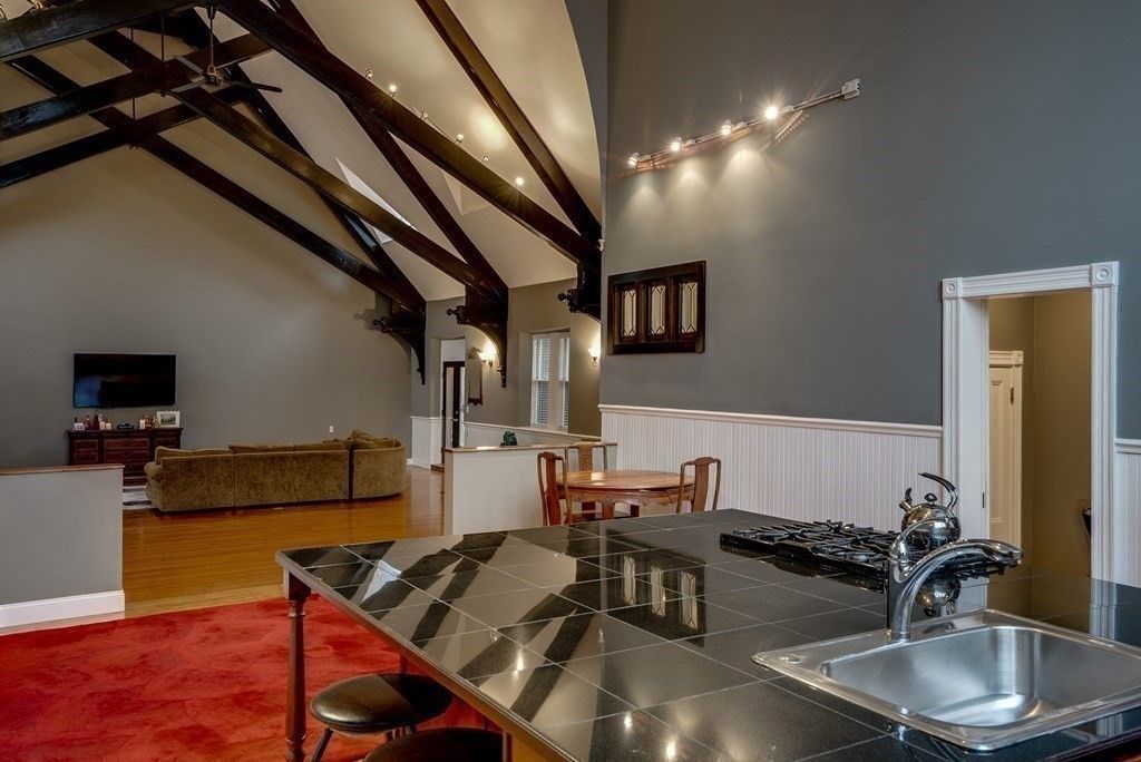 Dining room, Interior, Kitchen, Living room, Tile Countertops