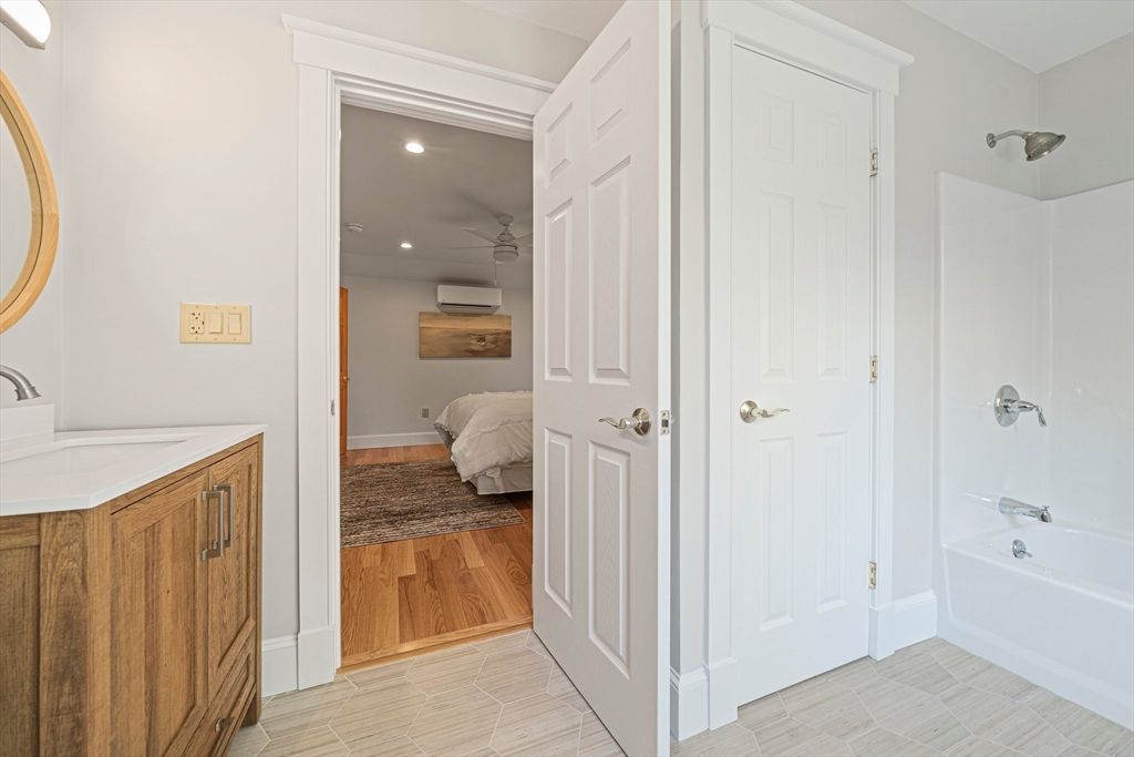 Bathroom, Bedroom, Interior, Recessed Lighting, Wood Texture Flooring