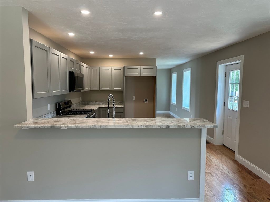 Interior, Kitchen, Recessed Lighting, Wood Texture Flooring