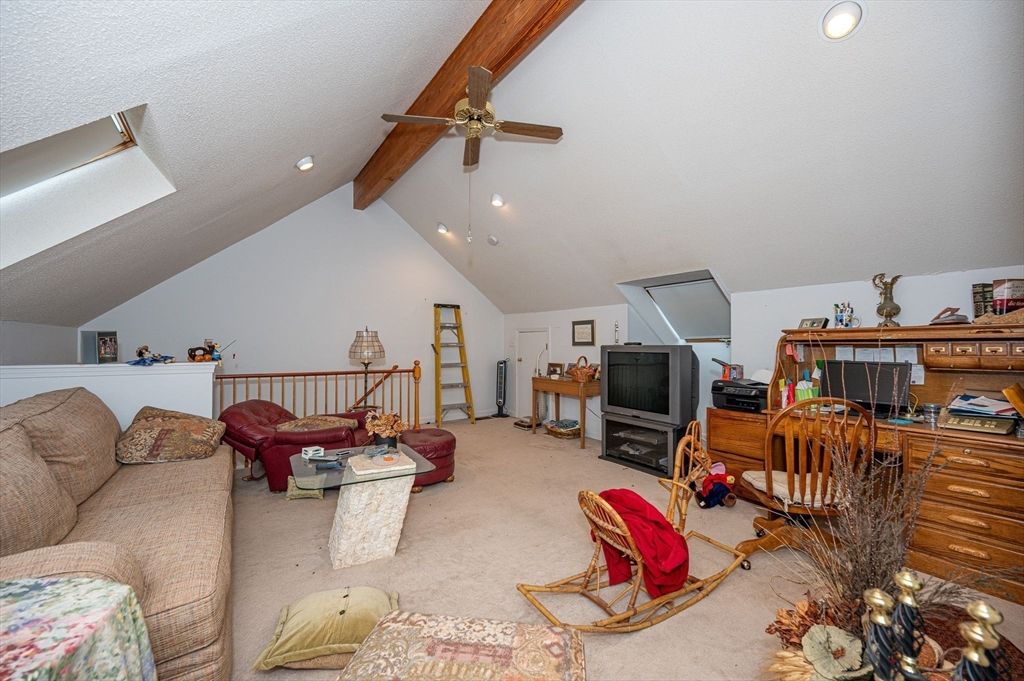 Interior, Living room, Recessed Lighting, Wooden Beams