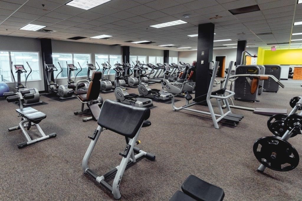 Fitness Equipment, Gym, Interior, Recessed Lighting