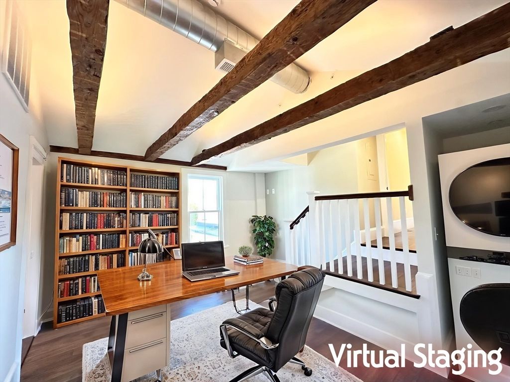 Home Office, Interior, Wooden Beams, Wood Texture Flooring