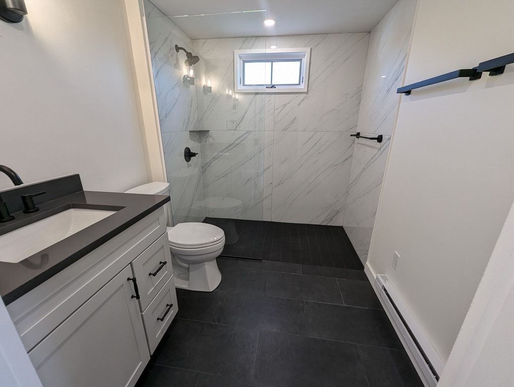 Bathroom, Glass Shower, Interior, Marble Walls, Recessed Lighting