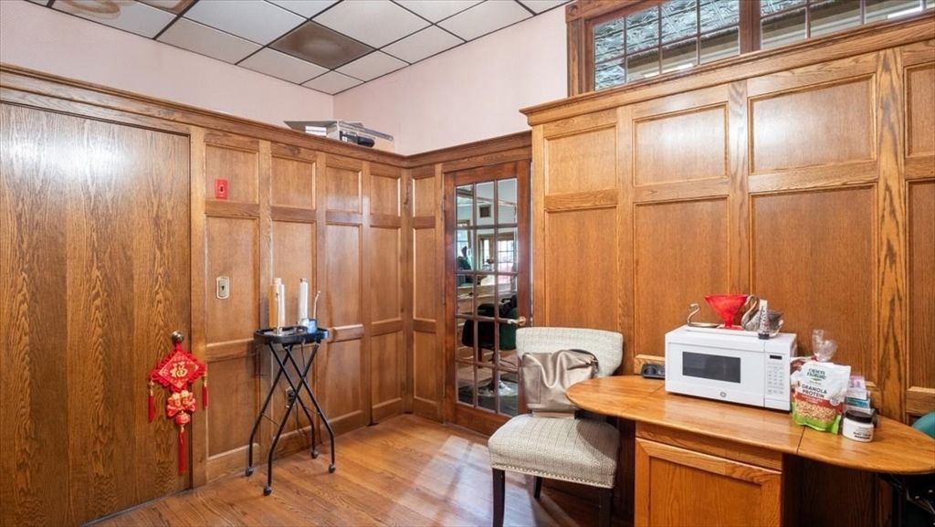 Home Office, Interior, Wood Texture Flooring, Wooden Walls