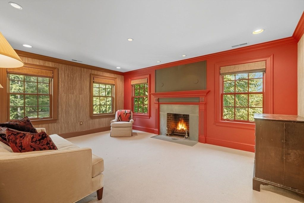Fireplace, Interior, Living room, Recessed Lighting