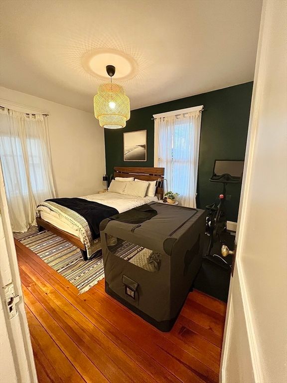 Bedroom, Chandelier, Interior, Wood Texture Flooring