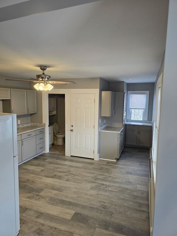 Bathroom, Interior, Washer, Wood Texture Flooring