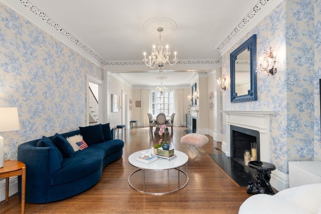 Chandelier, Fireplace, Interior, Living room, Wood Texture Flooring