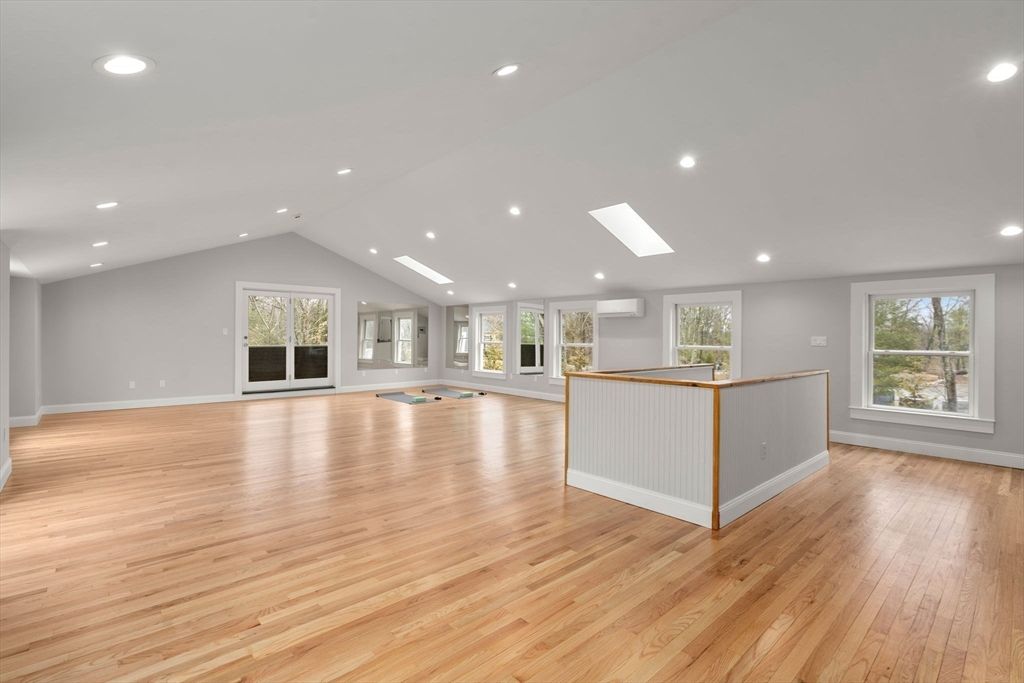 Empty room, Interior, Kitchen, Recessed Lighting, Wood Texture Flooring