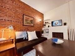 Fireplace, Interior, Living room, Stone Walls