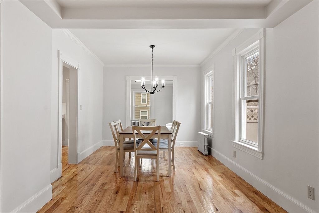 Chandelier, Dining room, Interior, Pendant Lights, Wood Texture Flooring