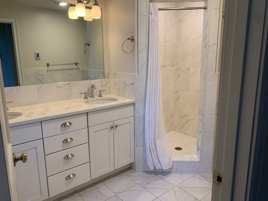 Bathroom, Dual Sink Vanities, Interior, Marble, Marble Walls