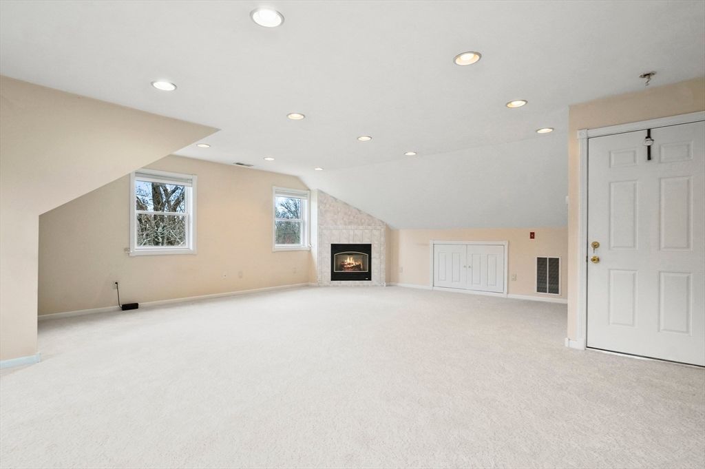 Empty room, Fireplace, Interior, Recessed Lighting