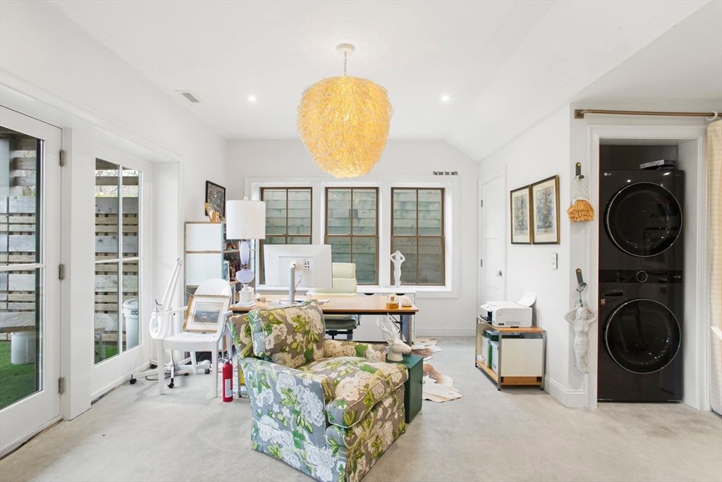 Chandelier, Home Office, Interior, Recessed Lighting
