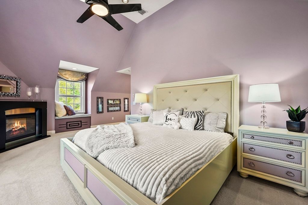 Bedroom, Fireplace, Interior