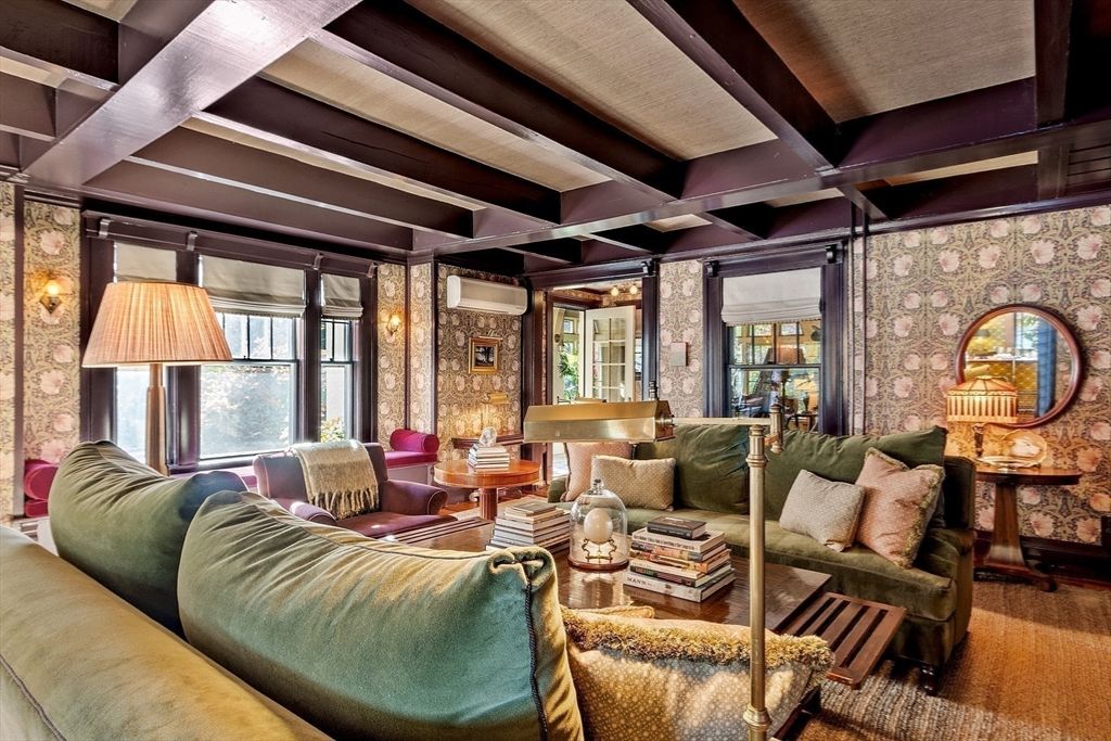 Interior, Living room, Stone Walls, Wooden Beams