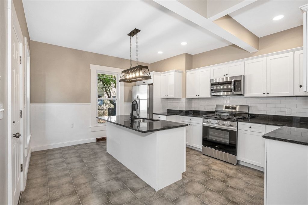 Interior, Kitchen, Pendant Lights, Recessed Lighting, Stainless Steel Appliances