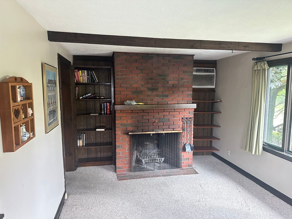 Fireplace, Interior, Stone Walls, Wooden Beams