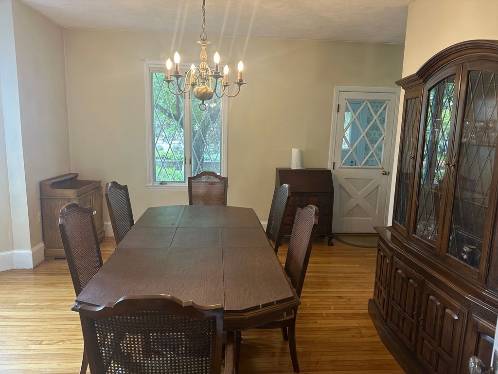Chandelier, Dining room, Interior, Wood Texture Flooring