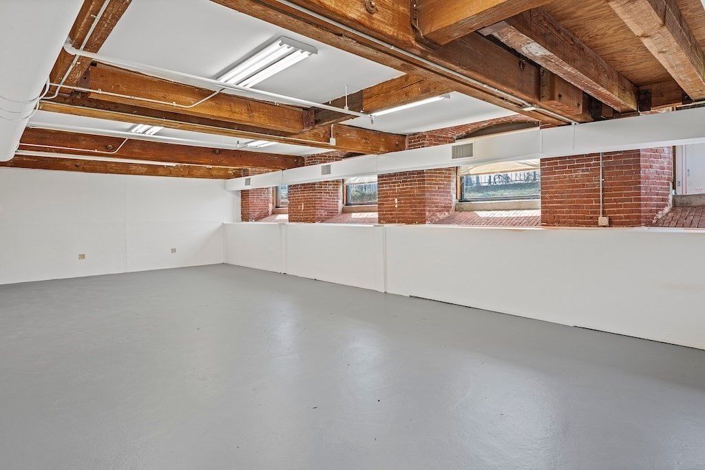Garage, Interior, Stone Walls, Wooden Beams