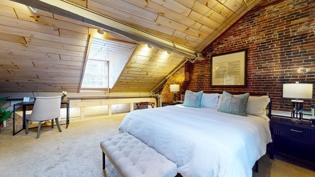 Bedroom, Home Office, Interior, Stone Walls, Wooden Walls