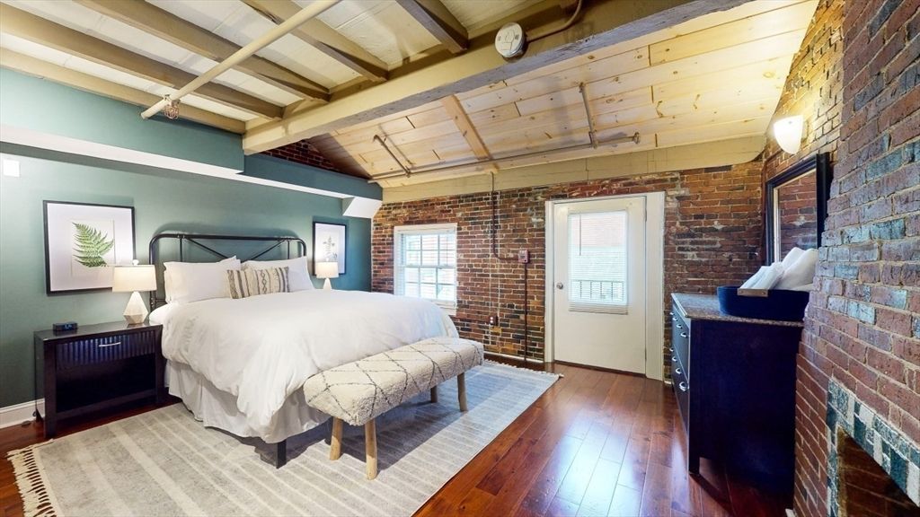 Bedroom, Interior, Stone Walls, Wooden Beams, Wooden Ceilings, Wood Texture Flooring