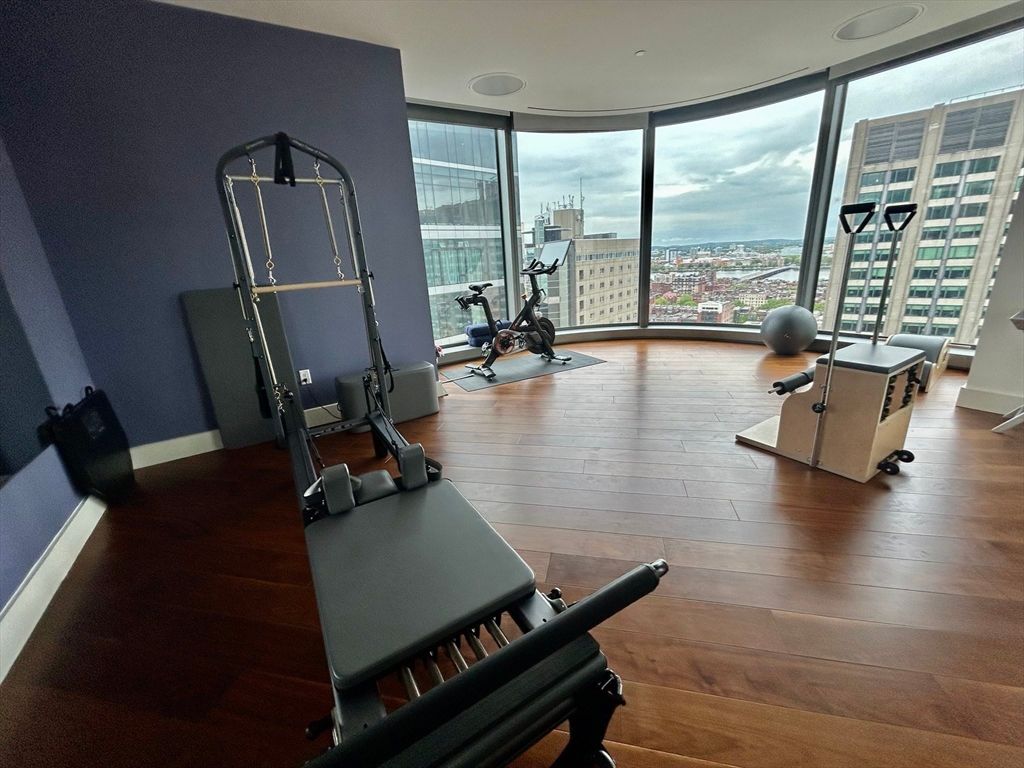 Fitness Equipment, Interior, Wood Texture Flooring