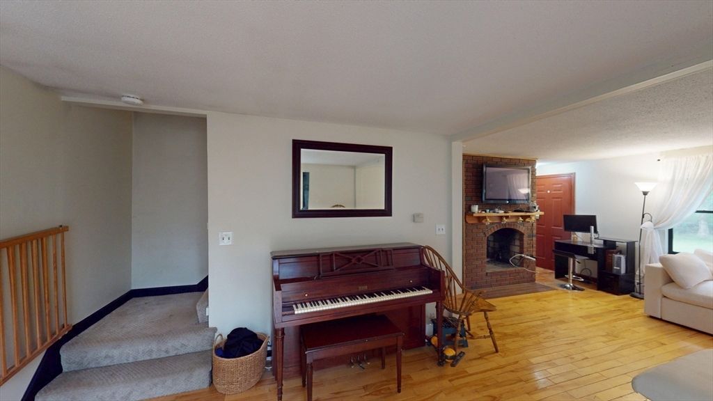 Fireplace, Interior, Piano, Wood Texture Flooring