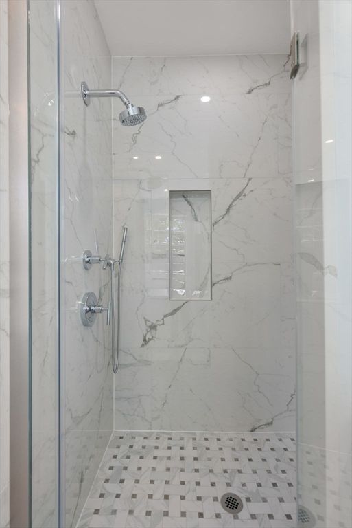 Bathroom, Glass Shower, Interior, Marble Walls
