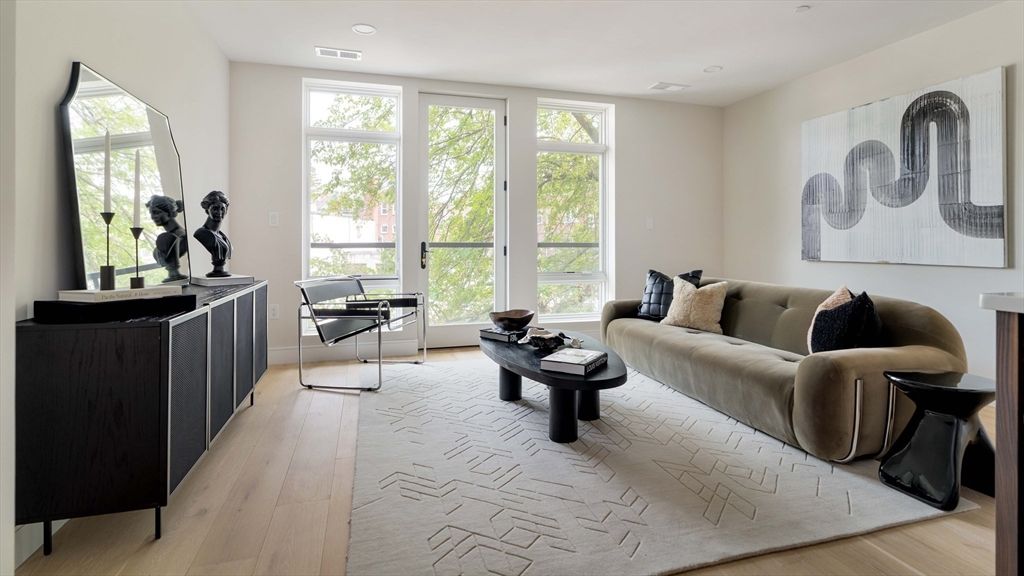 Home Office, Interior, Living room, Recessed Lighting, Wood Texture Flooring