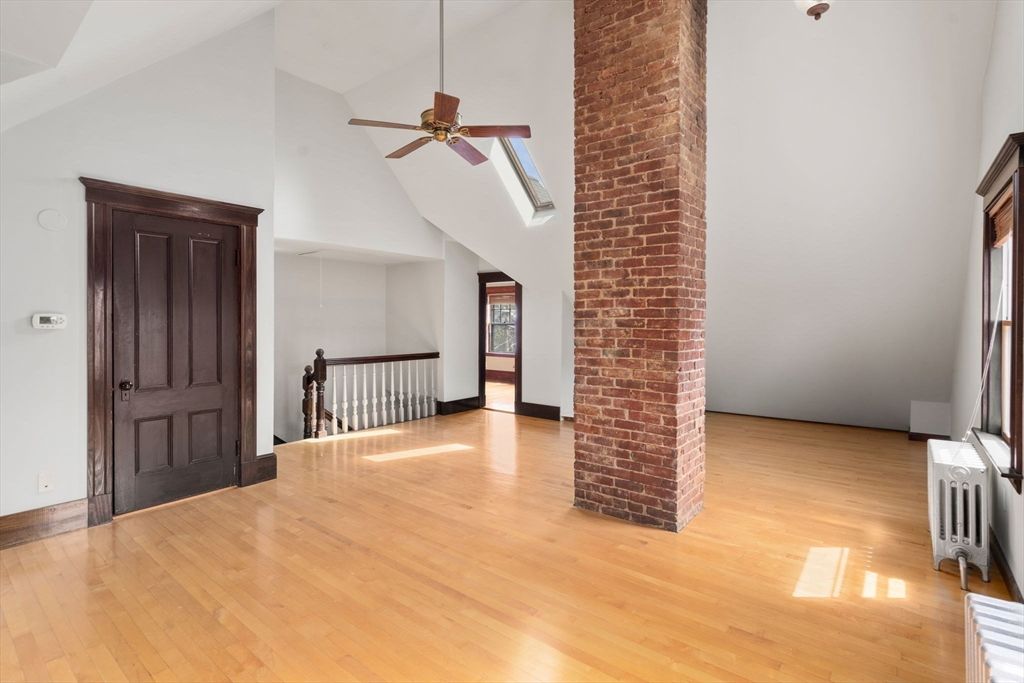 Empty room, Interior, Stone Walls, Wood Texture Flooring