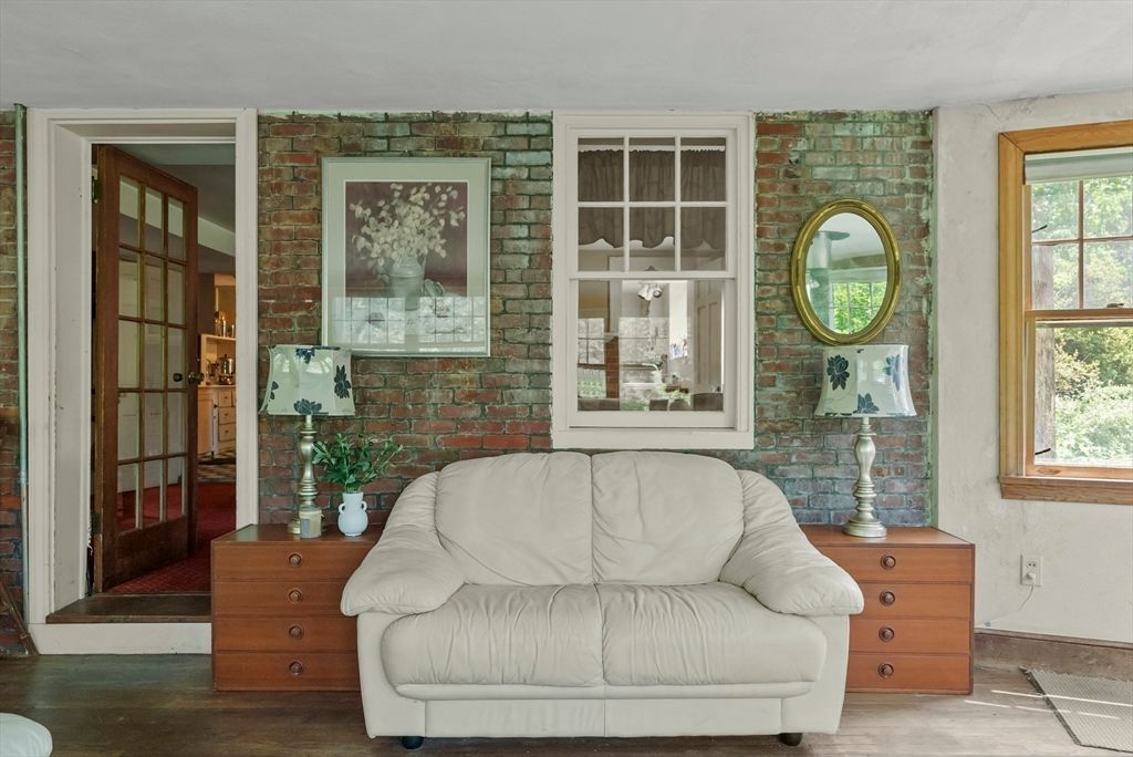 Interior, Stone Walls, Wood Texture Flooring