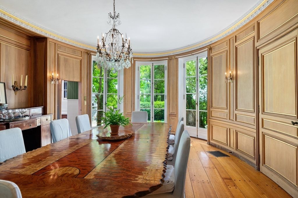 Chandelier, Dining room, Interior, Wood Texture Flooring