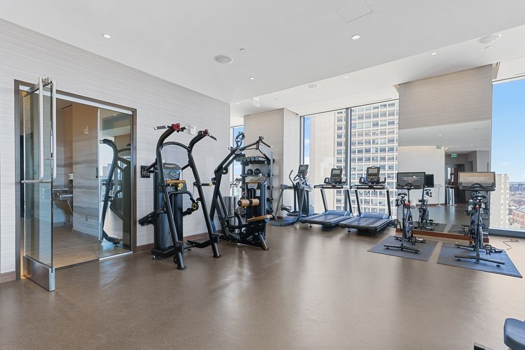 Fitness Equipment, Gym, Interior, Recessed Lighting