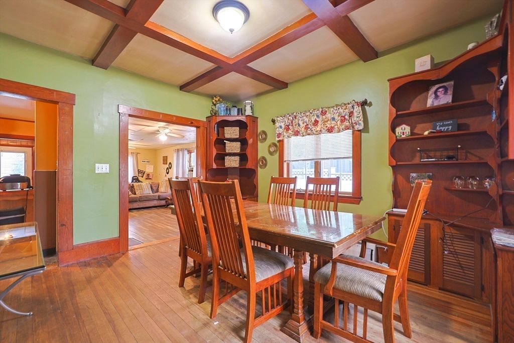 Dining room, Interior, Wooden Beams, Wood Texture Flooring