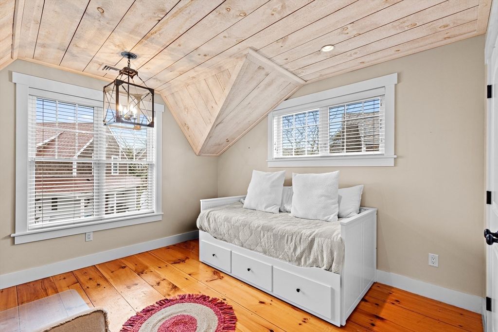 Bedroom, Interior, Pendant Lights, Wooden Ceilings, Wood Texture Flooring